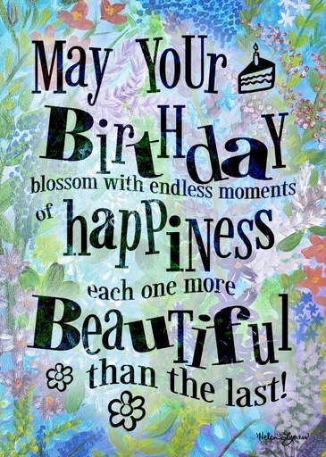 Birthday Flowers and Cake Card