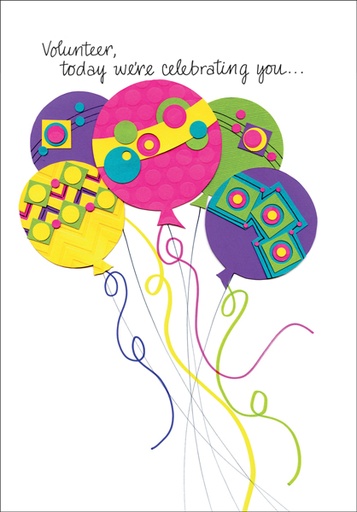 Balloons Birthday Cards for Volunteers
