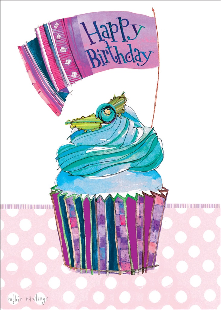 BR132 - Birthday Cupcake with Banner