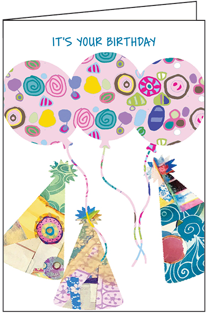 Balloons and Party Hats Birthday Card