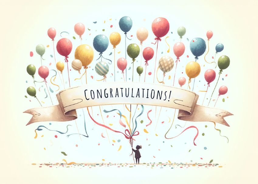 C44696 - Congratulations Banner and Balloon Bouquet