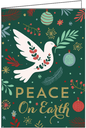 C703 - Glittery Metallic Gold Christmas Peace on Earth Card