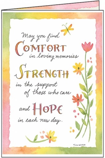 Comfort, Strength, Hope, Sympathy Card