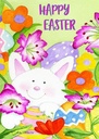 EJ703 - Easter Bunny with Flowers Card