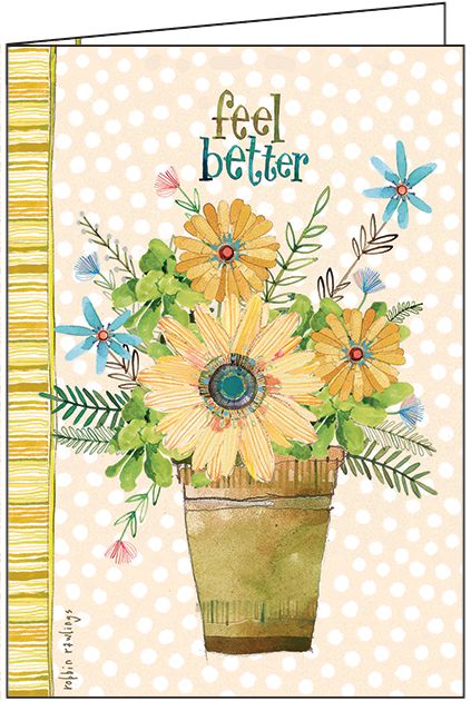 Feel Better Soon Flower Pot  Card