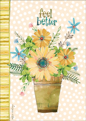 Feel Better Soon Flower Pot  Card
