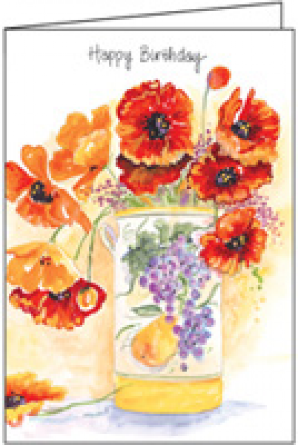 Flower Jar Birthday Card