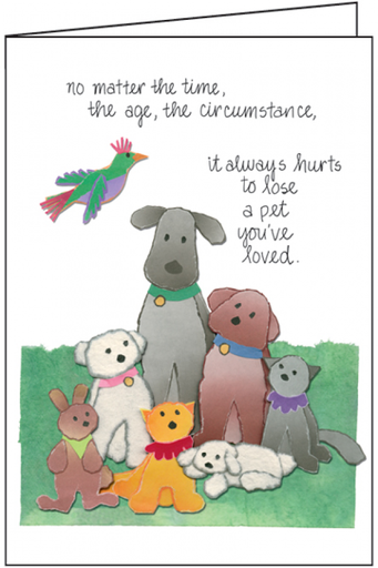 Hurts to Lose a Pet / Pet sympathy card