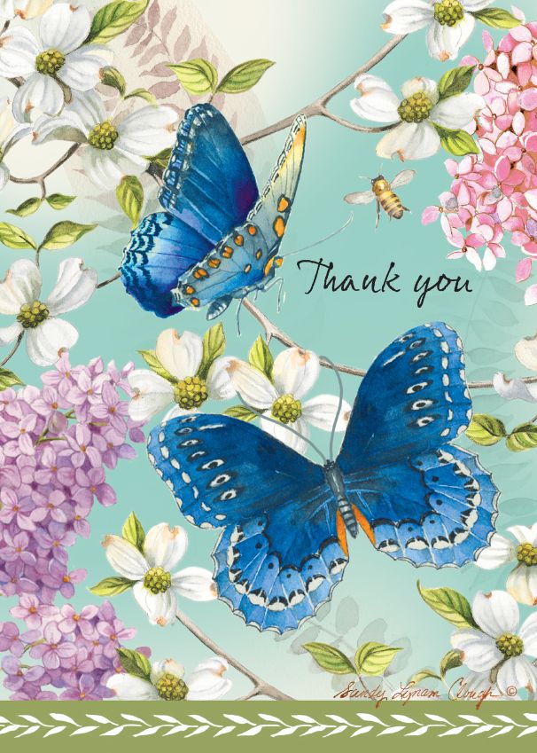 T3304 - Thank You Card With Butterflies