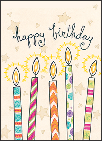 UBL05V - Candles Birthday Note Cards for Volunteers