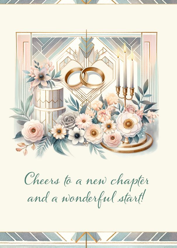 W44692 - Cheers to a New Chapter Wedding Card
