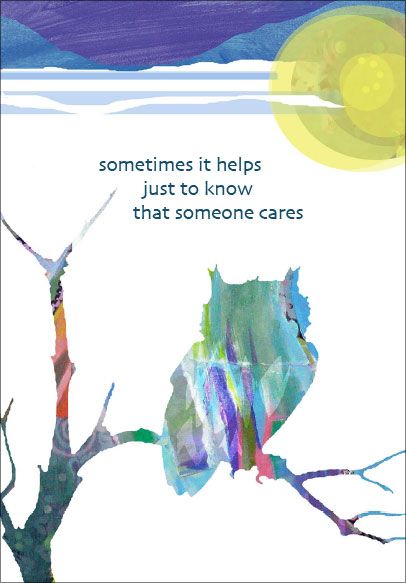 Watercolor Owl Sympathy Card