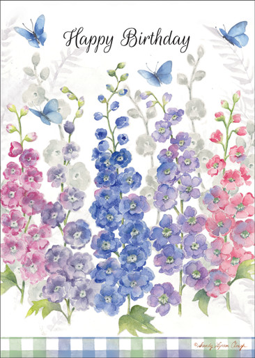 Floral Butterflies Birthday Card