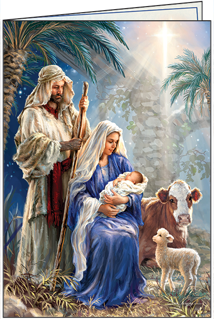 CU736 - Holy Family with animals - Cello Pack of 10