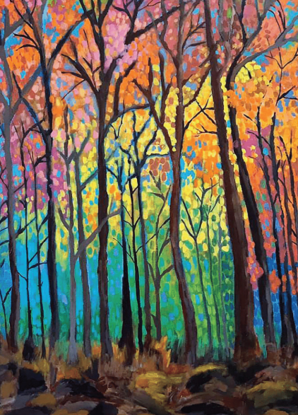 NBL02 - Colorful Trees Notecards