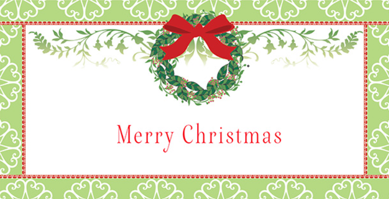 MYCH13 - Christmas Wreath Money Card