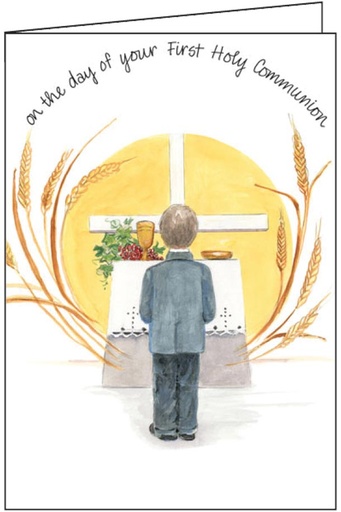 Young Boy First Communion Card