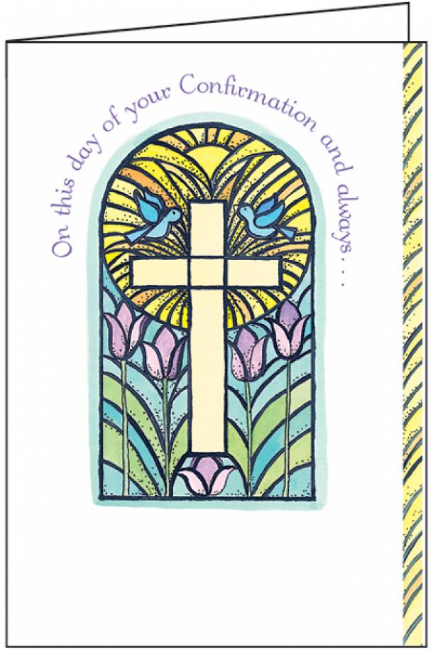 Stained Glass Confirmation Card-C2619C