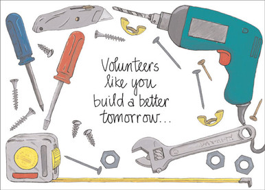 Volunteers Build a Better Tomorrow Note Cards-RBL03