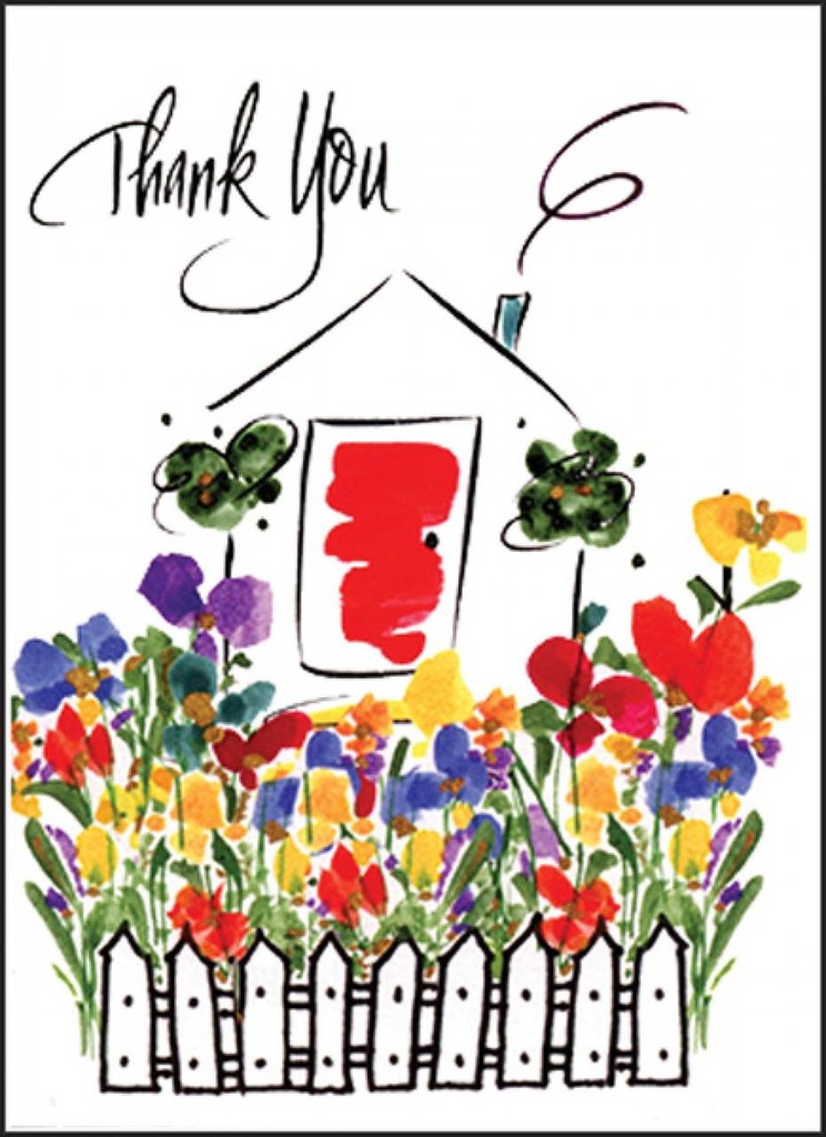 Colorful House Thank You Note-FBL07