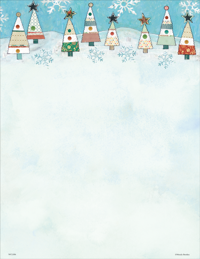 Christmas Trees Letter Paper