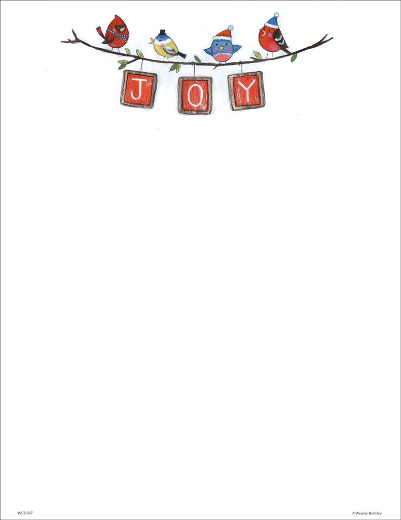Joy Birds Christmas Paper