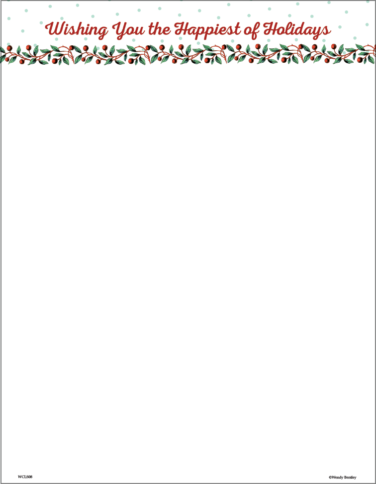 Christmas Garland Letter Paper
