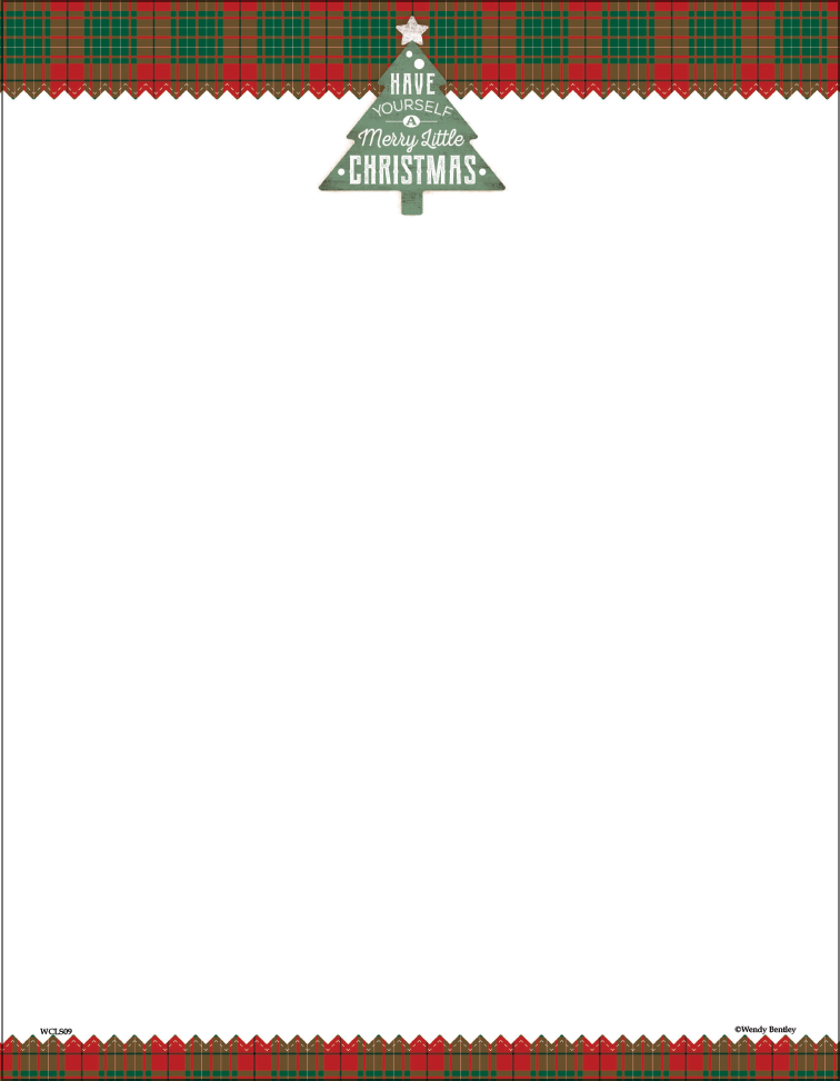 Christmas Plaid Letter Paper