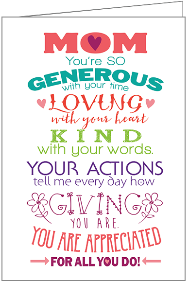 Appreciative Mother's Day Card