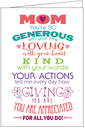 Appreciative Mother's Day Card