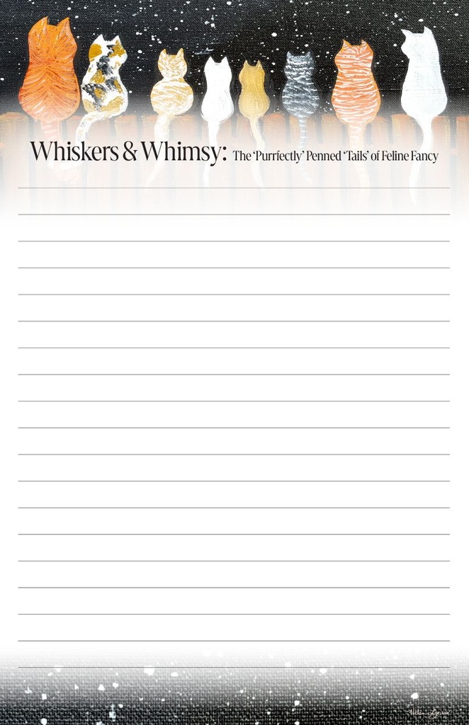 LNP13 - Whiskers & Whimsy Large Note Pad, Cat Tails