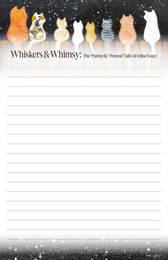 Whiskers & Whimsy Large Note Pad, Cat Tails