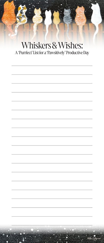 LP26 - Whiskers & Wishes List Pad, Cat Tails
