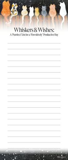 Whiskers & Wishes List Pad, Cat Tails