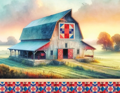 4.25 x 5.5 Prairie Queen Quilt Square Barn