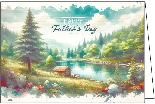 F44660 - Father's Day Lake Scene Greeting Card