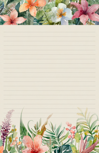 Tropical Flowers Note Pad