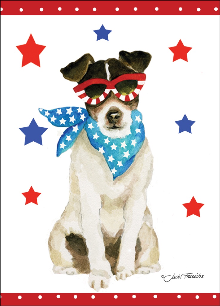 JBL10 - 3.5 x 5 Patriotic Dog Notes