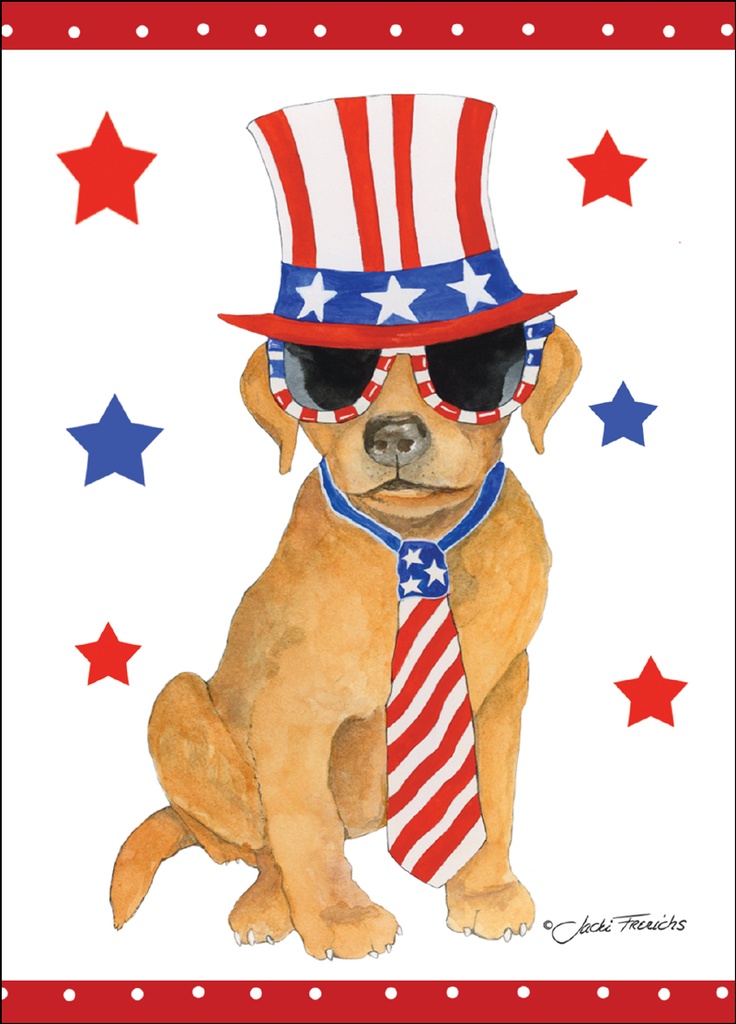 JBL09 - 3.5 x 5 Patriotic Dog Notes