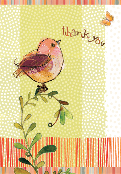 TU304V - Robin Thank You Card for Volunteers