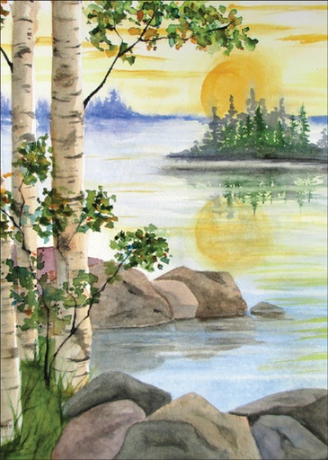 [FG431] Sunrise Over Lake 