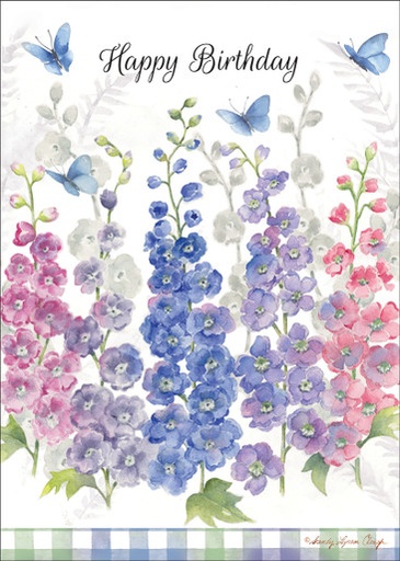 Floral Butterflies Birthday Card