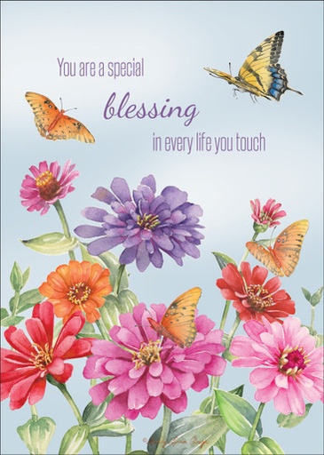 [B3114] Butterflies Flower Birthday Card