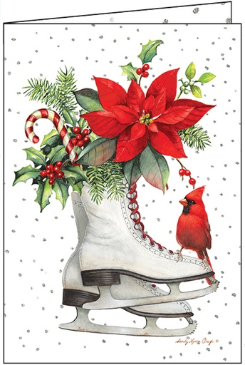C3714 - Skates and Memories Christmas Card - Cello Pack of 10