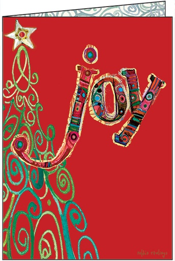 [CR716C] CR716C - Joy Christmas Card - Cello Pack of 10
