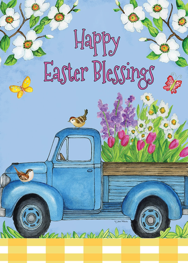  Vintage Truck and Flowers Easter Card 