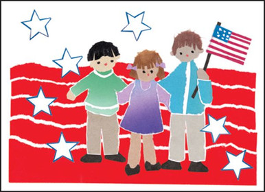 [BL46] Patriotic Children Note Cards-BL46