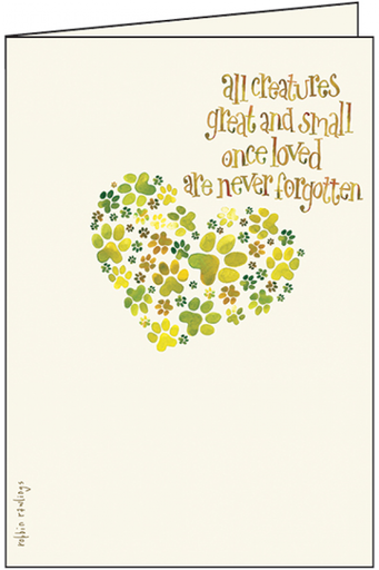 [PU408] All Creatures Loss of Pet Sympathy Card-PU408