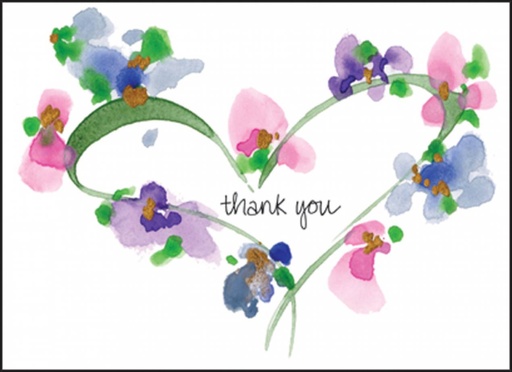 Floral Heart Thank You Notes-FBL03