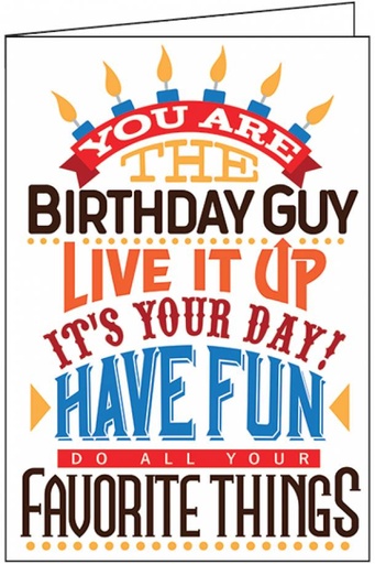 [B9178] Birthday Guy Card
